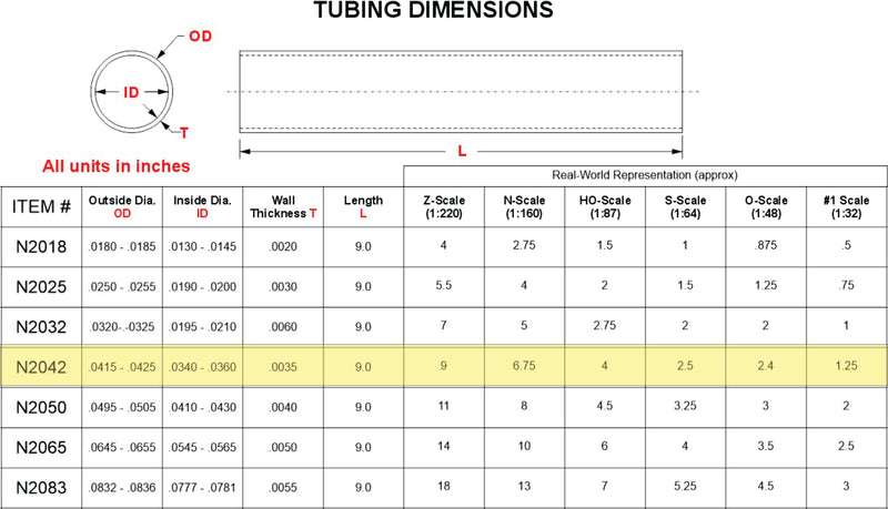 0.042 Tubing