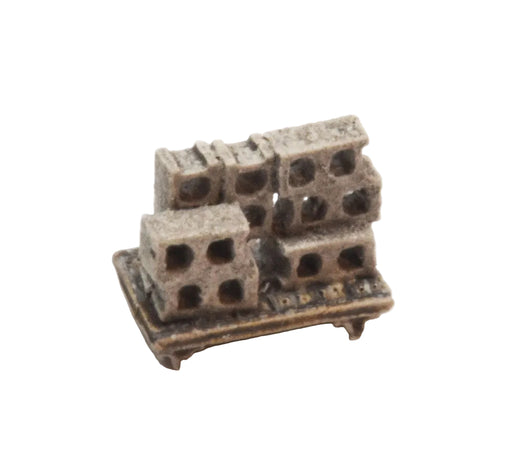 Flat cart with concrete blocks