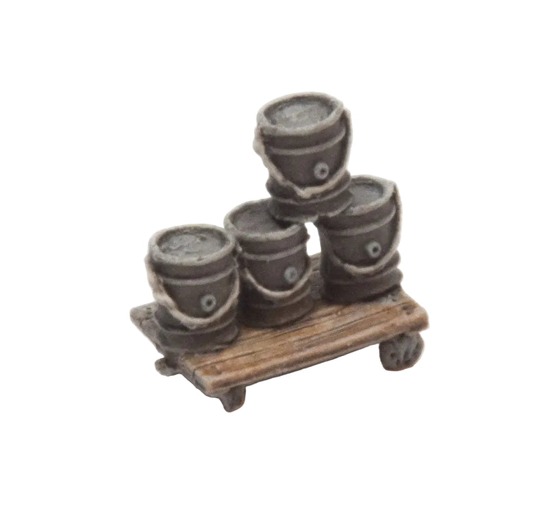 Flat cart with 5-gallon buckets