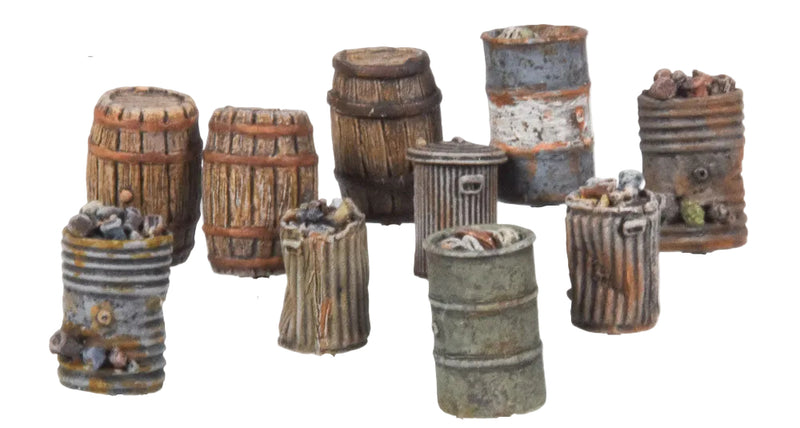 C-197 Assorted Barrels Drums & Cans (10)