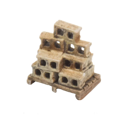 Pallet with stack of concrete blocks