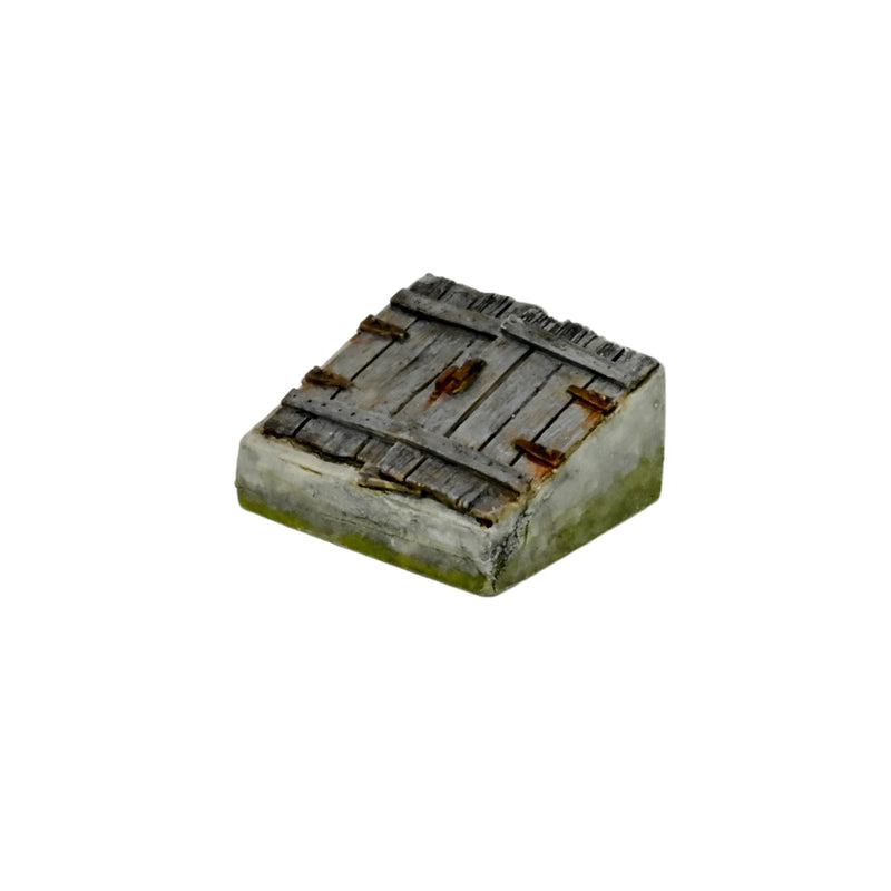 Outside cellar or basement access doors